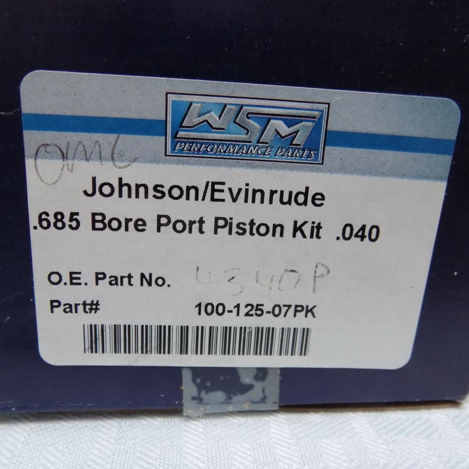 BRAND NEW WSM # 100-125-07PK JOHNSON / EVINRUDE   3.685 Piston Port .040  - Image 2 of 4