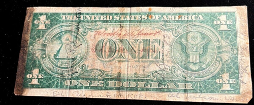 Short Snorter on 1935-A $1 Silver Certificate WWII - Picture 2 of 4