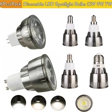 6x Dimmable Cob Led Spotlight Angle Beam High Lamps Lights E14 Light 12W Gu10