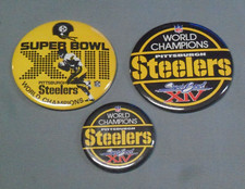 1979/80, Pittsburgh Steelers Pin Backs (3), Super Bowls XIII & XIV, Clean