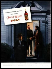 1940 Guests Remember The Host Who Serves Four Roses Whiskey Vintage Print Ad