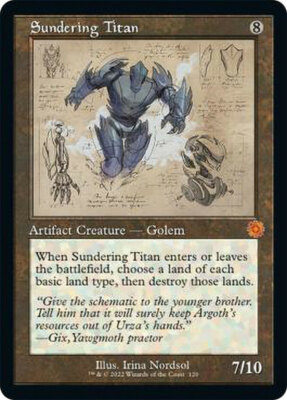 MTG Sundering Titan - Retro Schematic NM-Mint The Brothers' War: Retro Frame Art