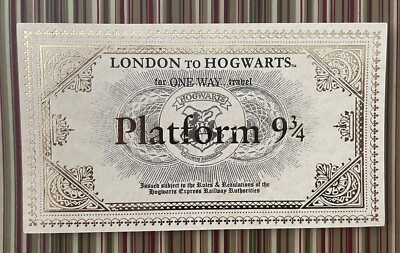 HARRY POTTER HOGWARTS EXPRESS PLATFORM 9 3/4 TRAIN TICKET US Seller FREE Ship