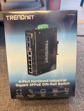 NEW TRENDNET TI-UPG62 6-Port Hardened Gigabit PoE+ DIN-Rail Network Switch