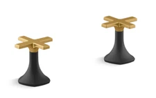 Kohler 27010-3-BMB Occasion Cross Handles for Bathroom Sink - Black/Brass  *READ
