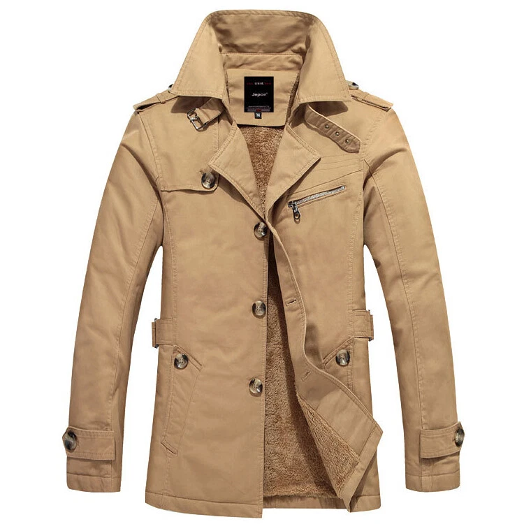 Chaquetas para Hombres Ropa Informal Trinchera Delgadas Cálidas Imitación Piel A Prueba de Viento Abrigos Chaquetas Foto 2 de 4