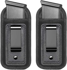 2-Pack Universal Magazine IWB Concealed Carry Holster, Single Double Stack Mags