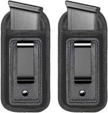 2-Pack Universal Magazine IWB Concealed Carry Holster, Single Double Stack Mags