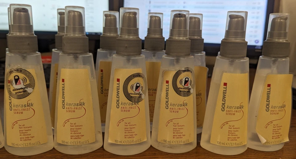 LOT OF 24 GOLDWELL KERASILK ANTI-FRIZZ SERUM 3.3FL OZ **LOW FILL SEE DESCRIPTION - Image 3 of 3