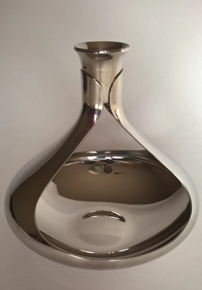 Конический подсвечник Georg Jensen тонкая полированная нержавеющая сталь датский скандинавский - Изображение 3 из 4