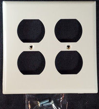 Ivory Duplex Receptacle 2-Gang Unbreakable Mid-Size Outlet Wallplate Box of 10 