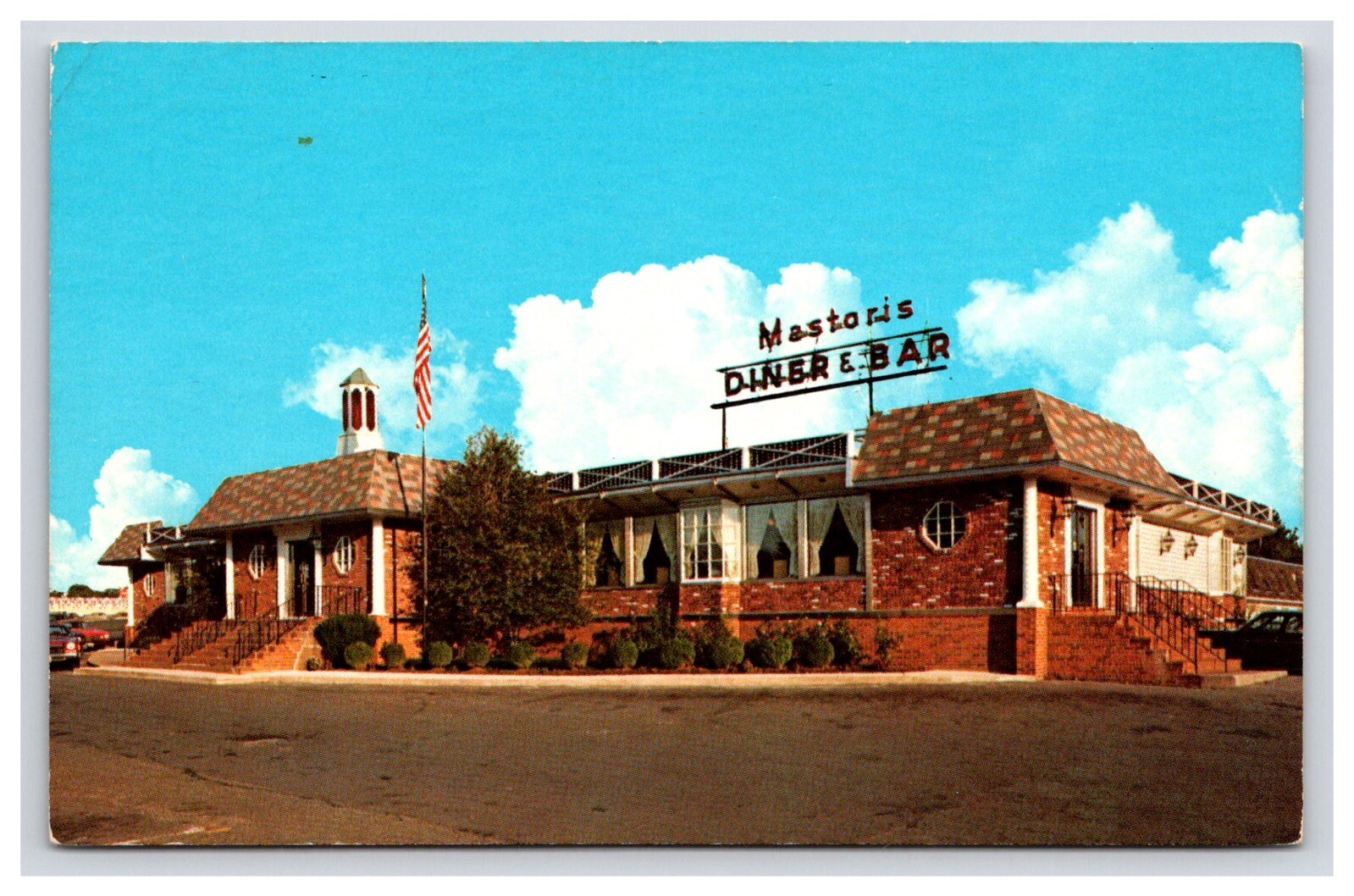 Postcard NJ Mastoris Diner, Restaurant, Bordentown, New Jersey