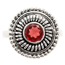 Vintage 925 Sterling Silver Ring Vintage Boho Round Statement Jewelry AGR1017