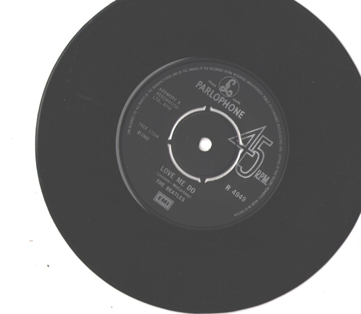 BEATLES--U.K.--SLEEVE + 45--(LOVE ME DO)--PS--SLV--VINYL NEAR MINT