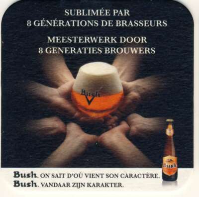  Sous Bock Viltje Untersetzer, Bierdeckel BUSH ''MAN WEISS WOHER SEIN CHARAKTER KOMMT''