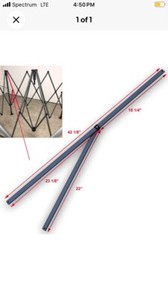 Quest 10x10 Straight Leg Canopy Lower Peak Truss Bars Parts