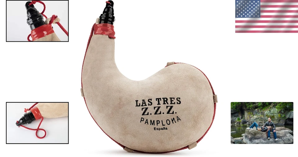 Elegante Bolso Bota Artesanal de Cuero de Cabra - Solución de Hidratación atemporal de 1 Litro Foto 2 de 4