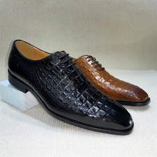 New Cowhide Oxford Shoes Men's Brogue Business Real Leather Formal Dress Shoes