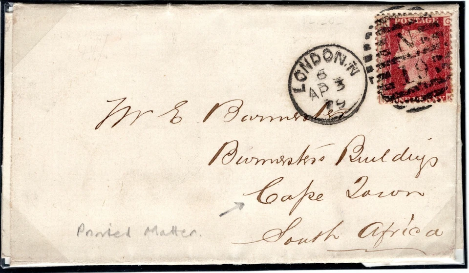 GB Cover COGH Cape DESTINATION MAIL S.Africa 1d Red PRINTED MATTER 1879 EP676 - Image 2 of 4
