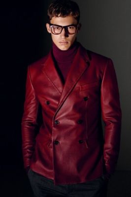 Men's Sheepskin Leather Blazer Jacket 