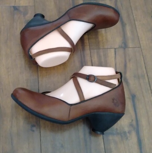 Fly London - Brown Criss Cross Mary Janes