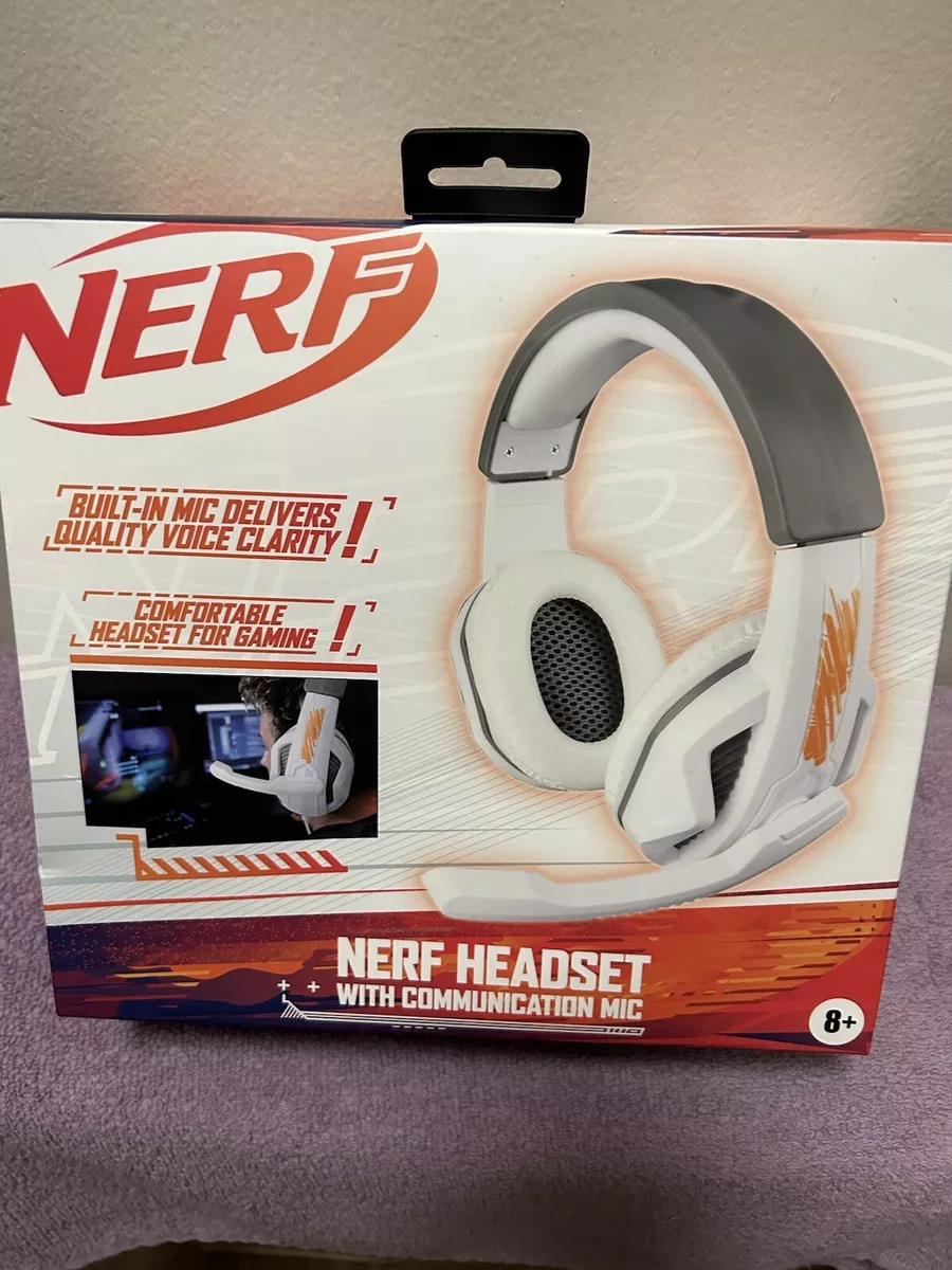 Nerf Headset w Communication Mic Connect to Computer Phone NEW GAM83056A WHT
