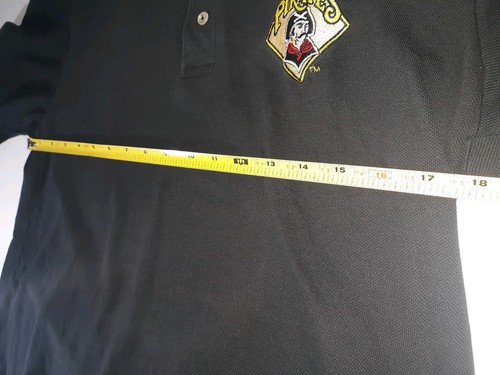 70s-80s Vinatge Pittsburgh Pirates Logo 7 Brand Black Polo Size Large - Picture 6 of 12