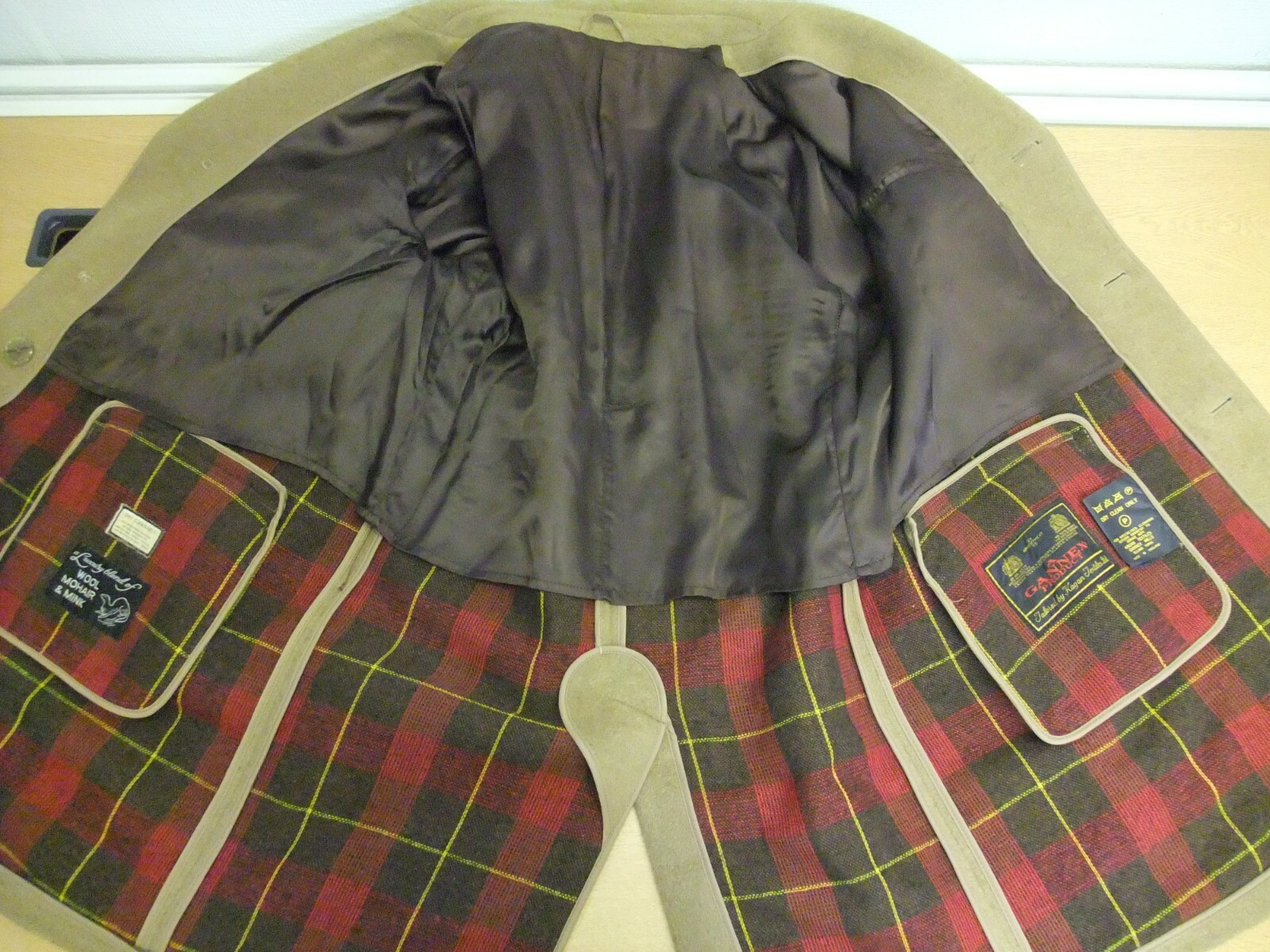 ALTRA Cappotto da uomo tessuti Kagan taglia L cammello lunghezza 38" miscela lana mohair visone 2408