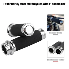 Chrome Handlebar Hand Grips For Harley Electra Glide Road King Fatboy Electronic