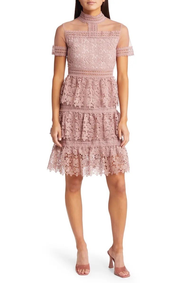 ＊美品＊ アメリ LACE DECOLLETE DRESS Ameri（アメリ）の「DECOLLETE LACE EMPIRE DRESS（ワンピース