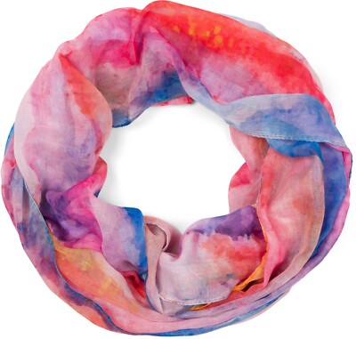 Damen Loop Schal Aquarell Farbverlauf Muster, Schlauchschal leicht mehrfarbig
