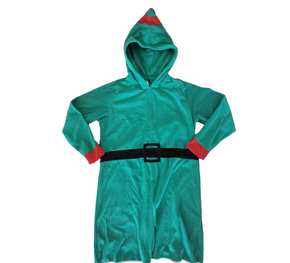Pijama feminino Joe Boxer pé de elfo peça única com capuz verde tamanho médio - Imagem 2 de 4