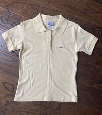 Vintage Lacoste Alligator Polo Golf Shirt Kids Size 34 Solid Yellow Embroidered