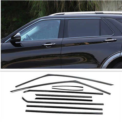 Ajuste para Ford Explorer 2020 2021-2023 acero negro tira de ventana de coche cubierta embellecedor *10 - Imagen 1 de 5