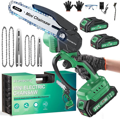 Mini Kettensäge kabellos 6 Zoll & 4 Zoll, elektrisch tragbar Handgerät - Stonecho