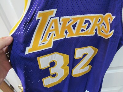 VTG 1980's MEDALIST SAND KNIT LA LAKERS # 32 MAGIC JOHNSON JERSEY