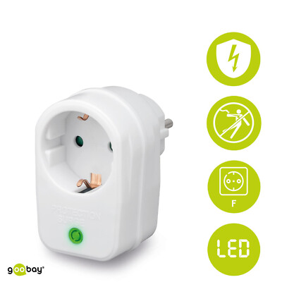 Goobay 51270 Netz-und Überspannungsschutz Steckdosenadapter 230 V, max. 3500 W