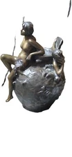 Vintage late 19th century bronze vase nauvegy style
