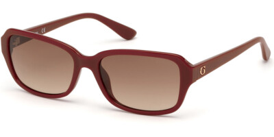 Guess GU7595 66F Matte Red Plastic Square Sunglasses Frame  display picture 3