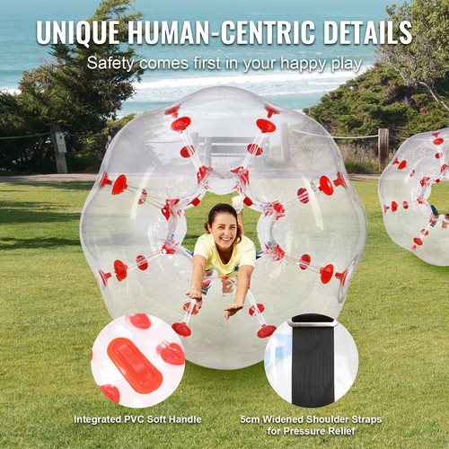 VEVOR 1,2m Bumper Ball Bubble Soccer Zorb Aufblasbarer Stoßball Rote Punkte - Bild 4 von 12