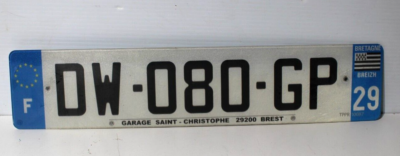 France Euro Style Acrylic Vehicle License Plate ~ 
