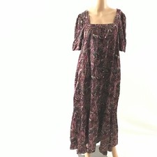 Anthropologie Maeve Lisabetta Maxi Dress Purple Size S Shortsleeve RUNS BIG New