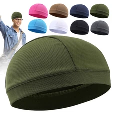 Sweat Wicking Skull Cap Cooling Motorcycle Helmet Liner Sport Thin Beanie Hat US