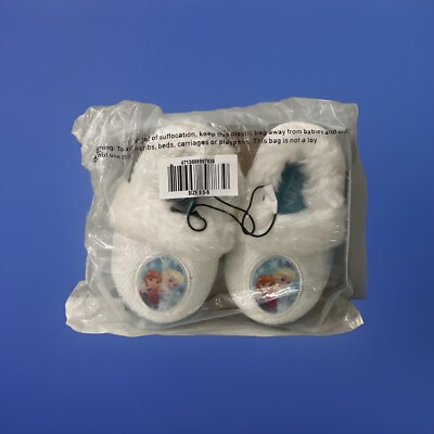 Disney Frozen Sz 5-6 Toddler Girls Slippers Sequence Blue & White / New