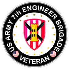 US Army 7th Engineer Brigade Veteran Bumper Sticker Military Vinyl Decal 5"