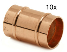 Pack of 10x Copper Solder Ring Yorkshire-Fitting Straight Coupler 10no Bundle