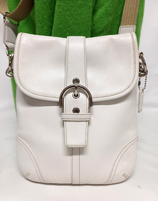 バッグ COACH Y2K Soho Ivory Leather Boston bag COACH SOHO IVORY LEATHER Y2K SWINGPACK CROSSBODY BAG | eBay
