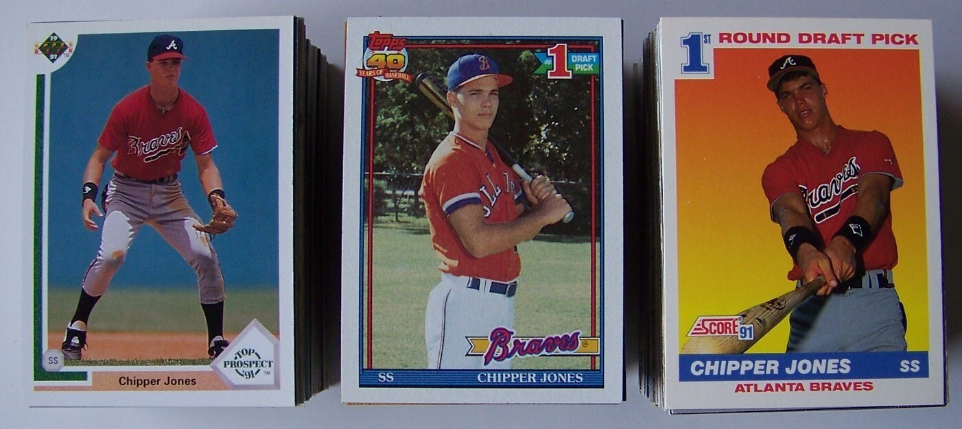 Chipper Jones lot 375 + 35 Inserts RC 410 All Different NrMt-Mt + Wagner Bonus