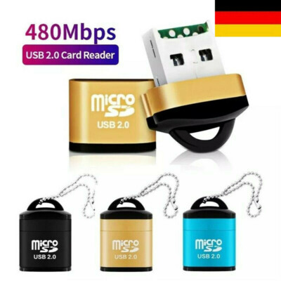 USB 2.0 Kartenleser für MicroSD/SDHC/TF-Karten   Kompakter Multi-Format-Adapter