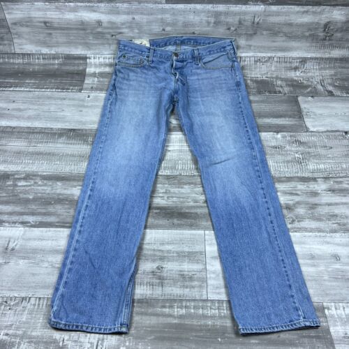 Hollister Jeans Mens 36x34 Blue Medium Wash Straight Leg Denim 100% Cotton Y2K - Picture 1 of 11